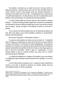Les Idees Politiques des Administrateurs Coloniaux XIXeme siècle-1956