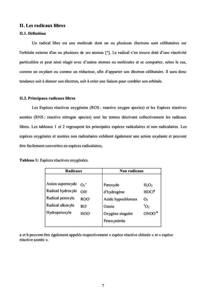 Cours de Radicaux Libres et Stress Oxydant