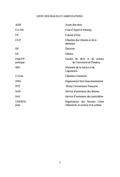 Réinsertion sociale des détenus en République du Bénin