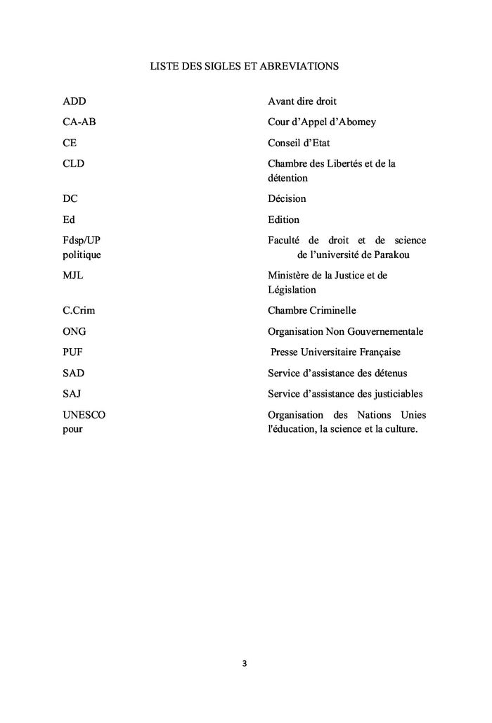 Réinsertion sociale des détenus en République du Bénin