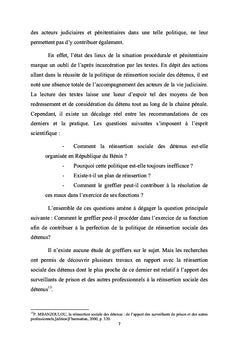 Réinsertion sociale des détenus en République du Bénin