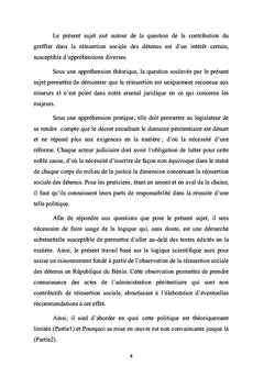 Réinsertion sociale des détenus en République du Bénin