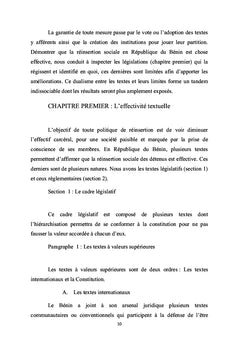 Réinsertion sociale des détenus en République du Bénin