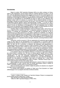 Modifications d'usage des terres durant la transition vers l'AB