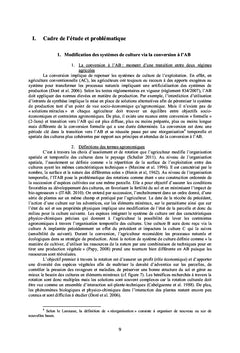 Modifications d'usage des terres durant la transition vers l'AB