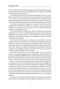 Protocoles de vote électronique basés sur le partage de secret
