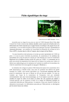 La conservation de l'Amazonie au Perou : quels enjeux ?