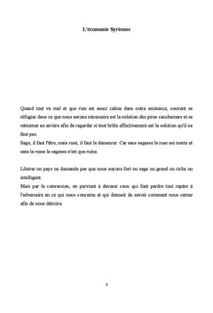 L'économie Syrienne