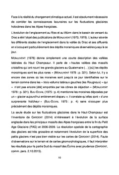 Les fluctuations glaciaires dans le vallon de Rougnoux