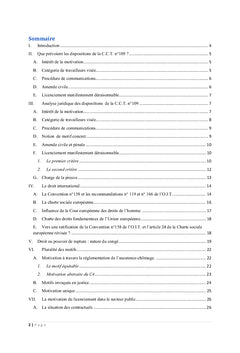 Obligation de motivation du licenciement : analyse de la C.C.T. n° 109