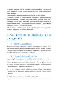 Obligation de motivation du licenciement : analyse de la C.C.T. n° 109
