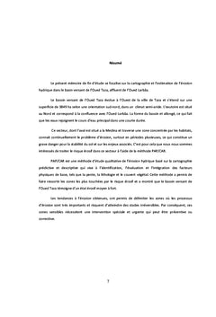 Cartographie Erosion Hydrique Bassin Versant Oued Taza (PAP/CAR)