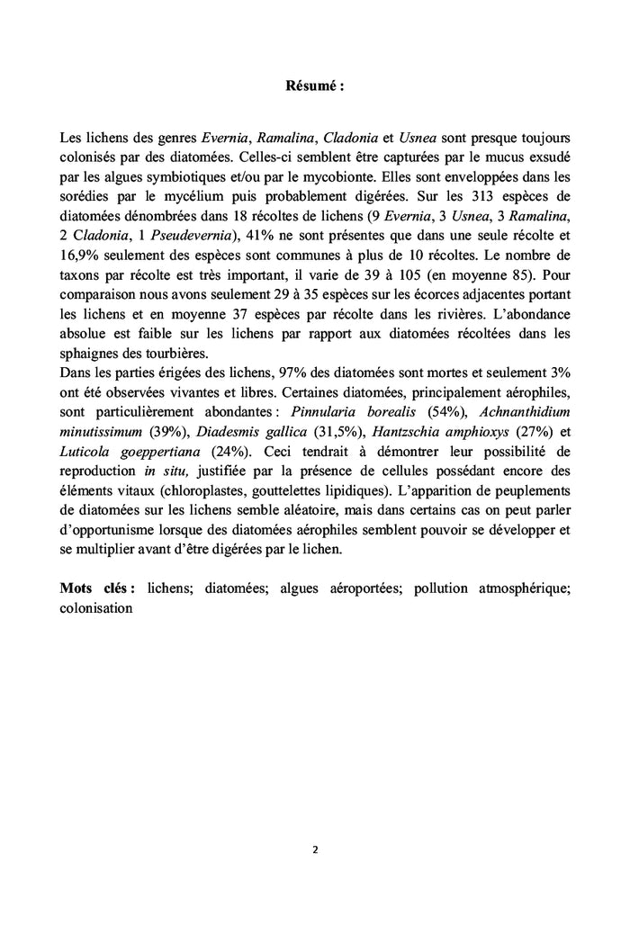Lichens de France : ecophysiologie et ecologie