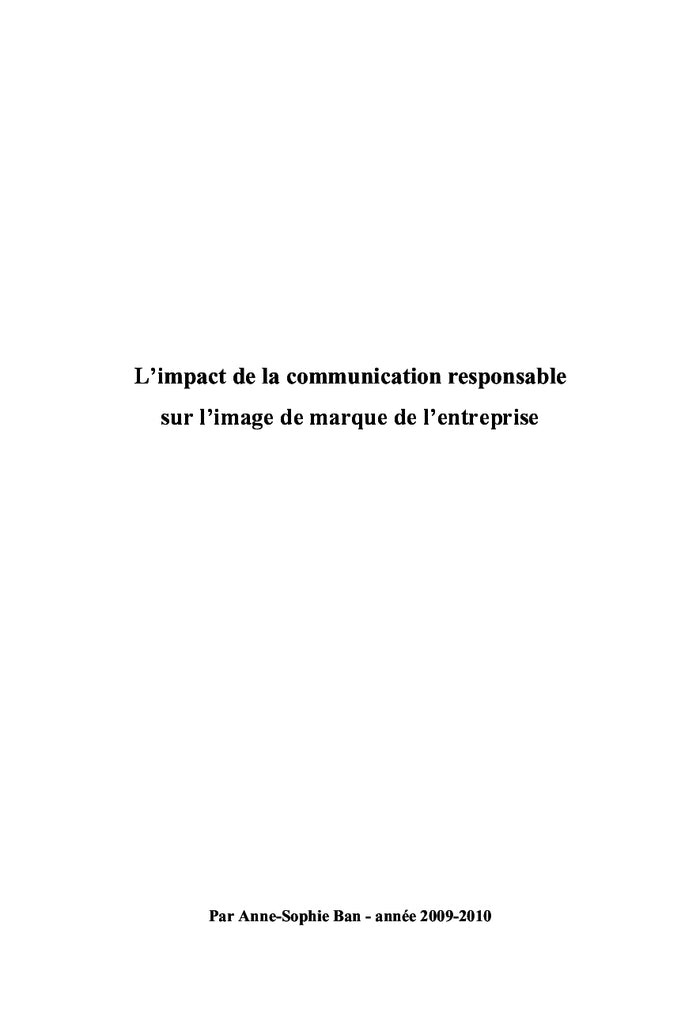 L'impact de la RSe sur l'image de marque