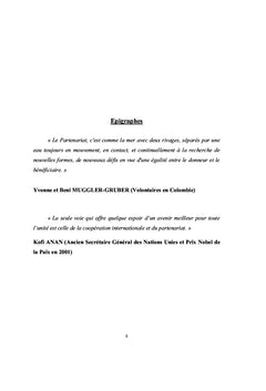L'interet du partenariat international pour le developpement