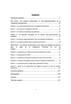 L'interet du partenariat international pour le developpement