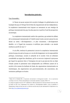 L'interet du partenariat international pour le developpement