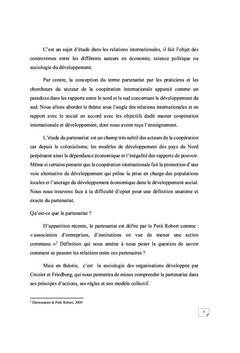 L'interet du partenariat international pour le developpement