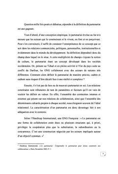 L'interet du partenariat international pour le developpement