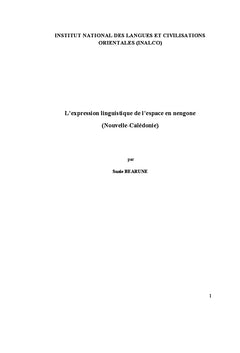 Le nengone : phonologie et éléments de syntaxe