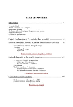 L'e-Réputation, Déterminants et Impact