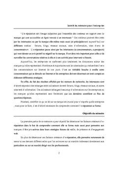 L'e-Réputation, Déterminants et Impact