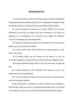Dynamique des populations du criquet sénégalais et lutte biologique