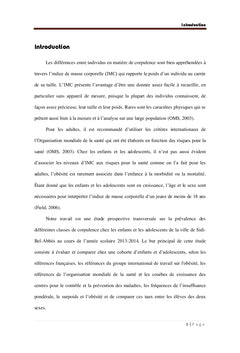 La corpulence des enfants et des adolescents dans l'ouest algerien