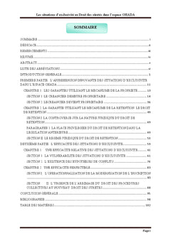 Les situations d'exclusivite en droit des suretes dans l'espace OHADA