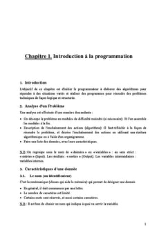 Initiation a la programmation appliquee au Genie Civil