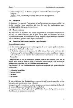 Initiation a la programmation appliquee au Genie Civil