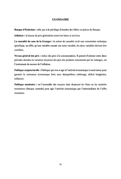 L'incidence de la politique monétaire sur le niveau général des prix