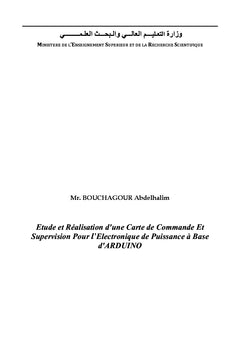 Etude et Réalisation d'une Carte de Commande Et Supervision