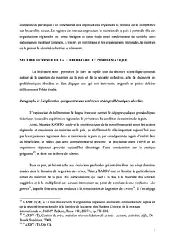 Les organisations régionales dans le maintien de la paix