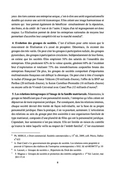 L'organisation du pouvoir dans les groupes de societes