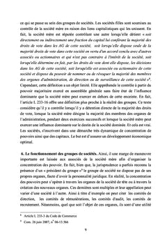 L'organisation du pouvoir dans les groupes de societes