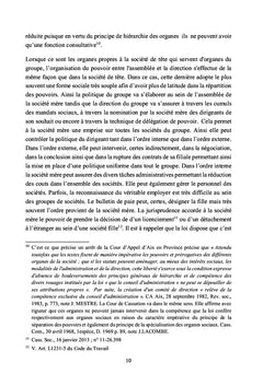L'organisation du pouvoir dans les groupes de societes