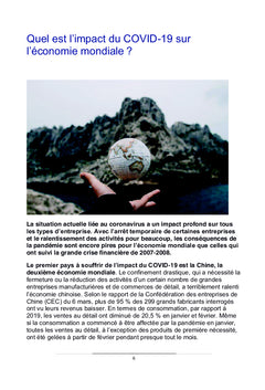 L'impact de l'épidémie de Covid-19 sur l'économie mondiale