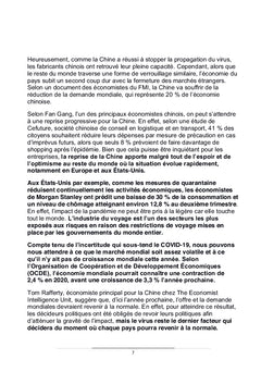 L'impact de l'épidémie de Covid-19 sur l'économie mondiale