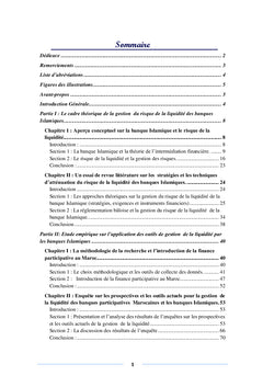 Gestion du risque de la liquidité des banques islamiques