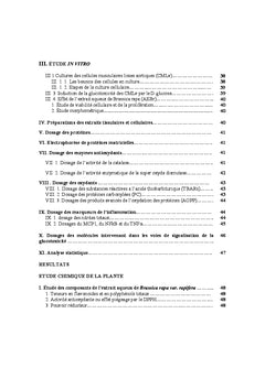 Voies de signalisation de la glucotoxicite. role de Brassica rapa