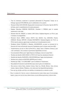 Conception et optimisation des équipements de transformation du néré