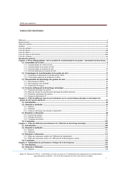 Conception et optimisation des équipements de transformation du néré