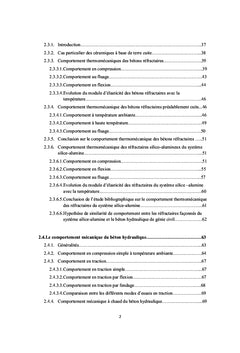 Materiaux refractaires. Comportement thermomecanique
