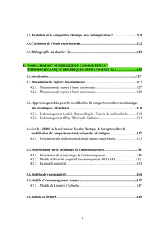 Materiaux refractaires. Comportement thermomecanique