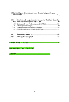 Materiaux refractaires. Comportement thermomecanique