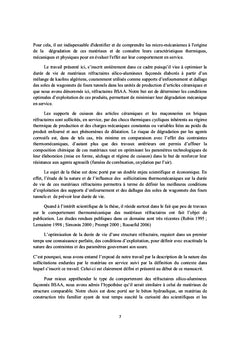 Materiaux refractaires. Comportement thermomecanique
