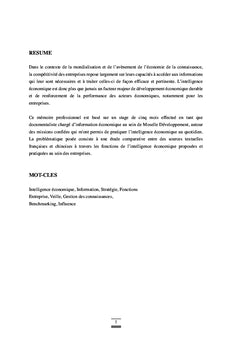 Representation de l'Intelligence economique - la France et la Chine