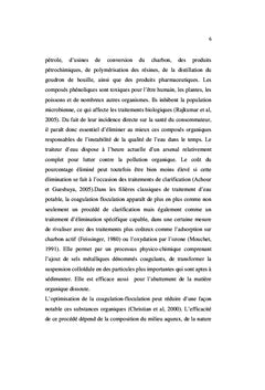 Effet de la dureté sur la coagulation des composés phénoliques