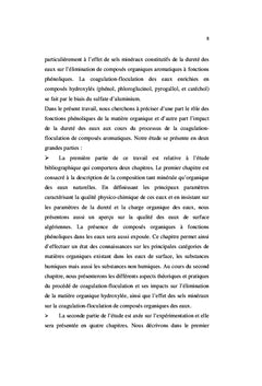 Effet de la dureté sur la coagulation des composés phénoliques